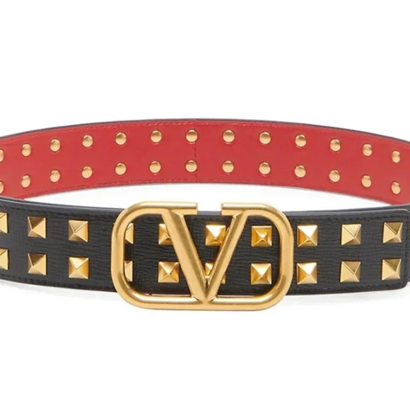 VALENTINO LEATHER ROCKSTUD BELT - Picture 1 of 4